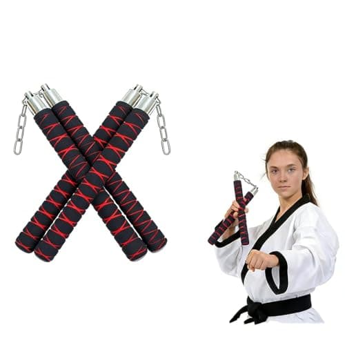 Optifit® 2pcs 11 Inch Foam Padded Nunchucks for Kids Adults Lightweight Durable PVC Stainless Steel Core Nunchaku for Karate Martial Arts Safe Beginner Friendly Practice Tool