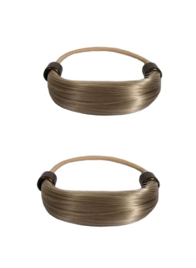 Mia Beauty Tonytail Ponytail Wrap Hair Accessory made of Synthetic Hair on Elastic Rubber Band for Hair Wrapped Look Women Teens Girls Dancers Blonde 2 pcs