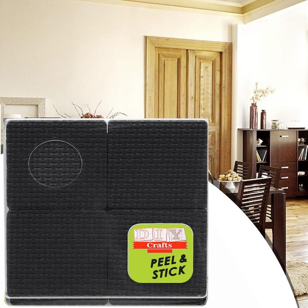DIY Crafts 20 Pcs, 1-1/2 inch Square, Black Slip Stick Non DIY Slip Furniture Pads/Rubber Grips Self Adhesive Furniture Feet Floor Protectors, 1-1/2 inch Square, Black (20, 1-1/2 inch Square)