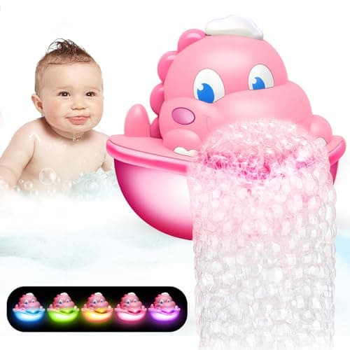 Baby Bath Toys Light Up Bath Bubble Machine with Colourful Light Bathtime Shower Bath Toys for Kids Ages 13 48 Birthday for Toddler Boys Girls