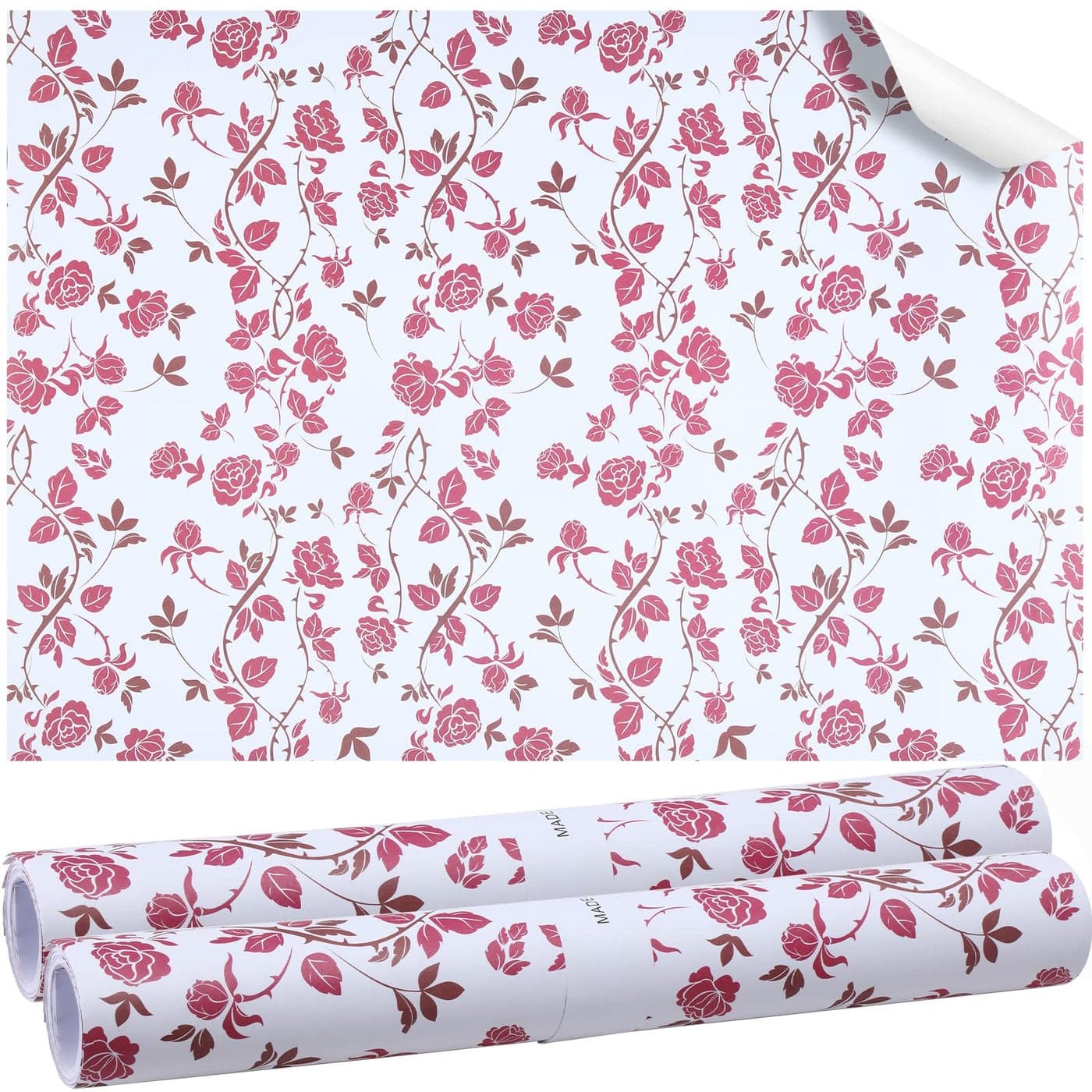 24 Sheets Scented Drawer Liners for Dresser 157 x 228 Inch Lavender Drawer Paper Non Adhesive Liners Dresser Scented Floral Print Fragrant for Kitchen Cabinet Shelf ClosetRose Style