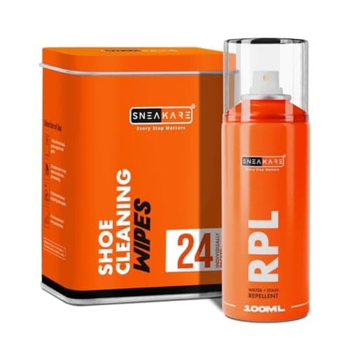 SNEAKARE RPL Spray (100ml) - Water & Stain Repellent Shoe Protector Hydrophobic Spray I Shoe Wipes (Pack of 24) - Disposable Shoe Cleaning Wipes, Textured Shoe Cleaner Wipes