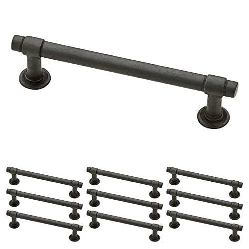 Franklin Brass Francisco (10-Pack) Cabinet Handles 4" Hole Center Pulls | Soft Iron Hardware for Kitchen Drawers, Dressers, Furniture P29617K-SI-B