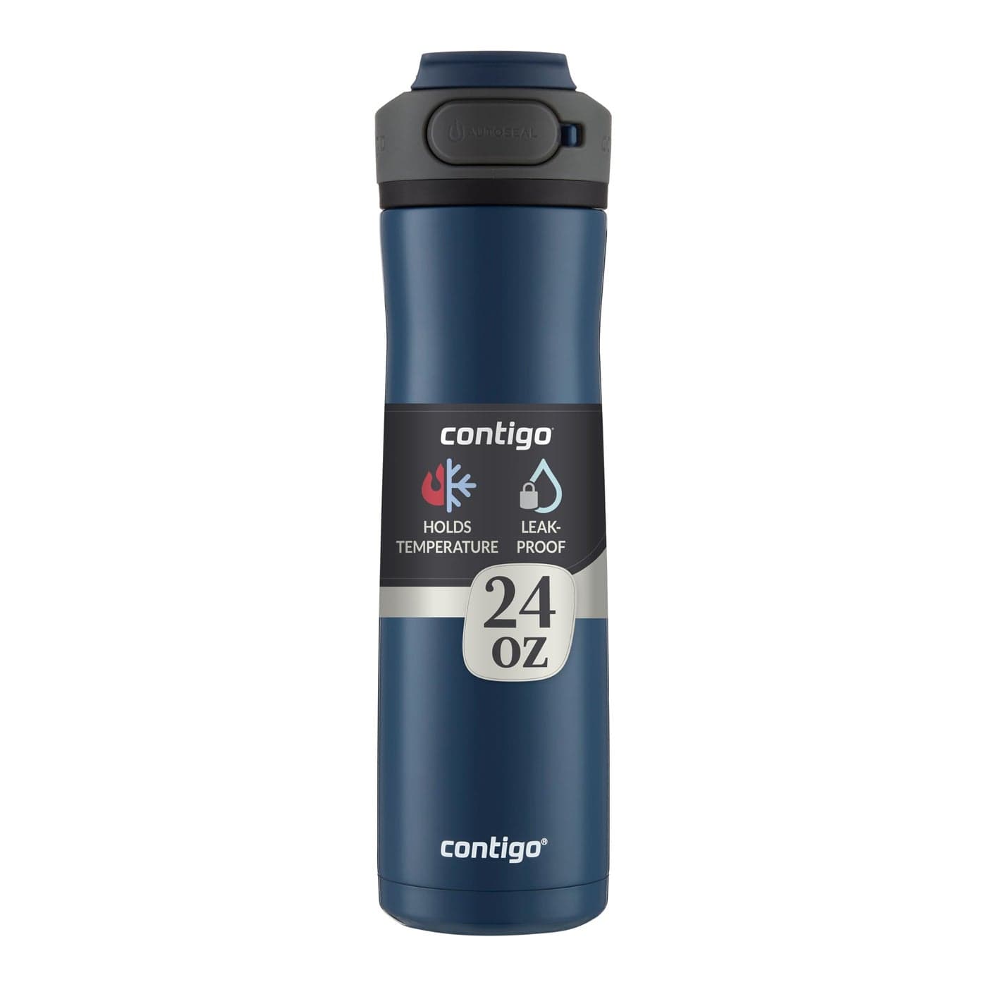 Contigo Cortland Chill 20 Blueberry Stainless Steel Water Bottle VacuumInsulated SpillProof Lid 24oz Ideal for Hot or Cold Drinks Interchangeable Lid Perfect for Kids Adults