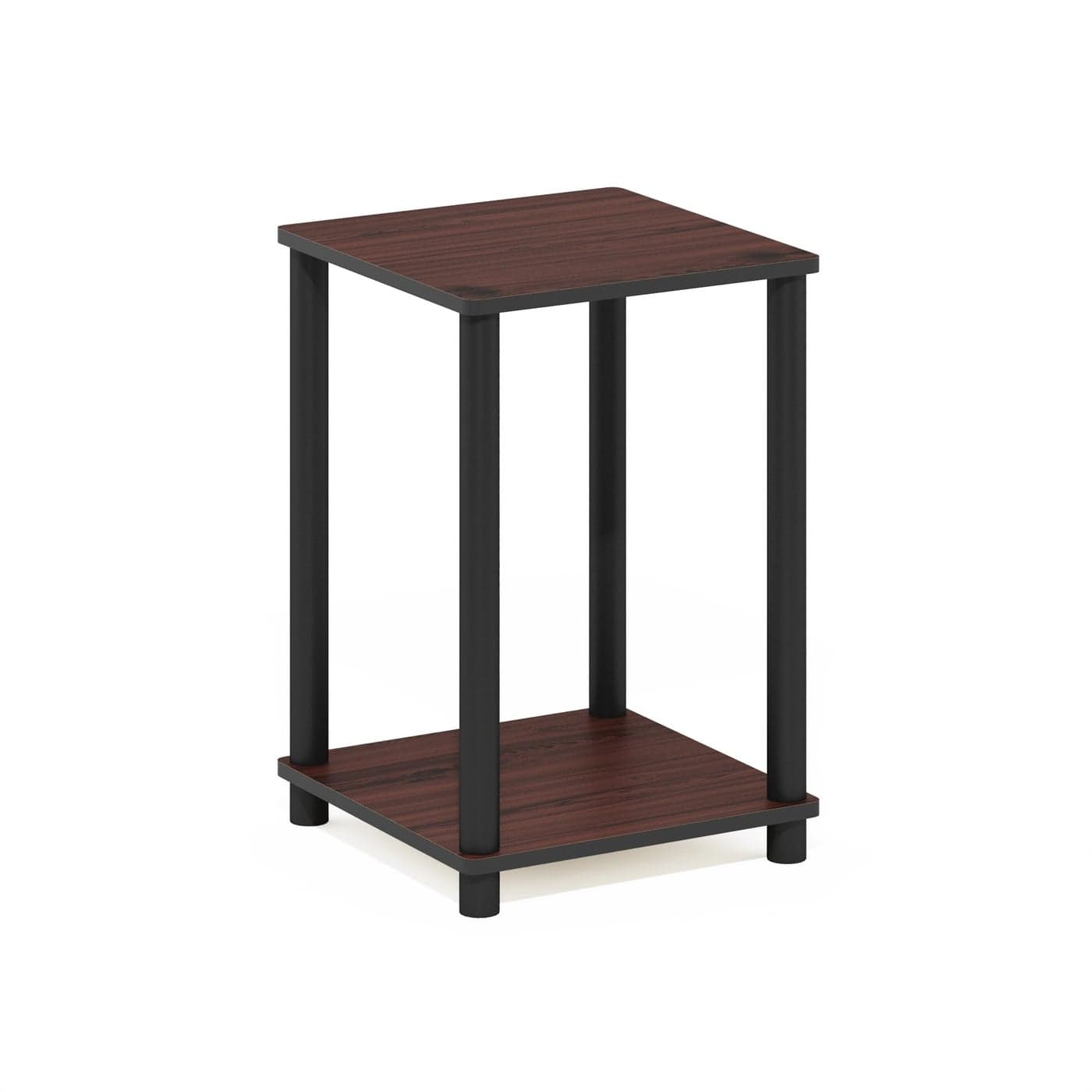 Furinno TurnNTube End Table Dark CherryBlack 1Pack