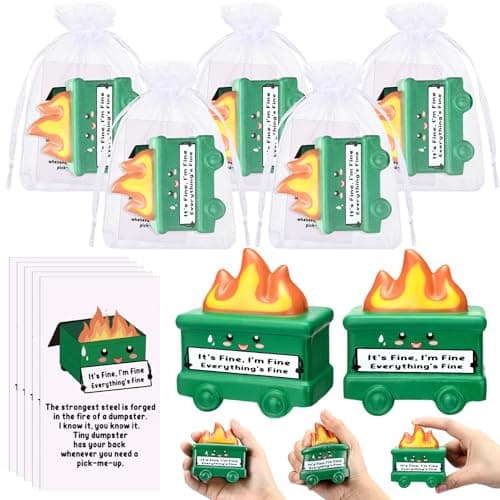 Hollowfly 30 Set Mini Dumpster Stress Balls Bulk Back to School Relief Gifts Motivational Inspirational Stress Balls Squeeze Appreciation Gift for Adult Employee Coworkers Staff Volunteer Green