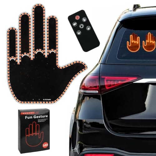 STHIRA® Car Rear Windshield Decorative Gesture LED Light with Remote Control, 203 Light Beads Design, 4-Mode Fun Animated Display for Greeting, Interaction, Turn Signals, and Decoration