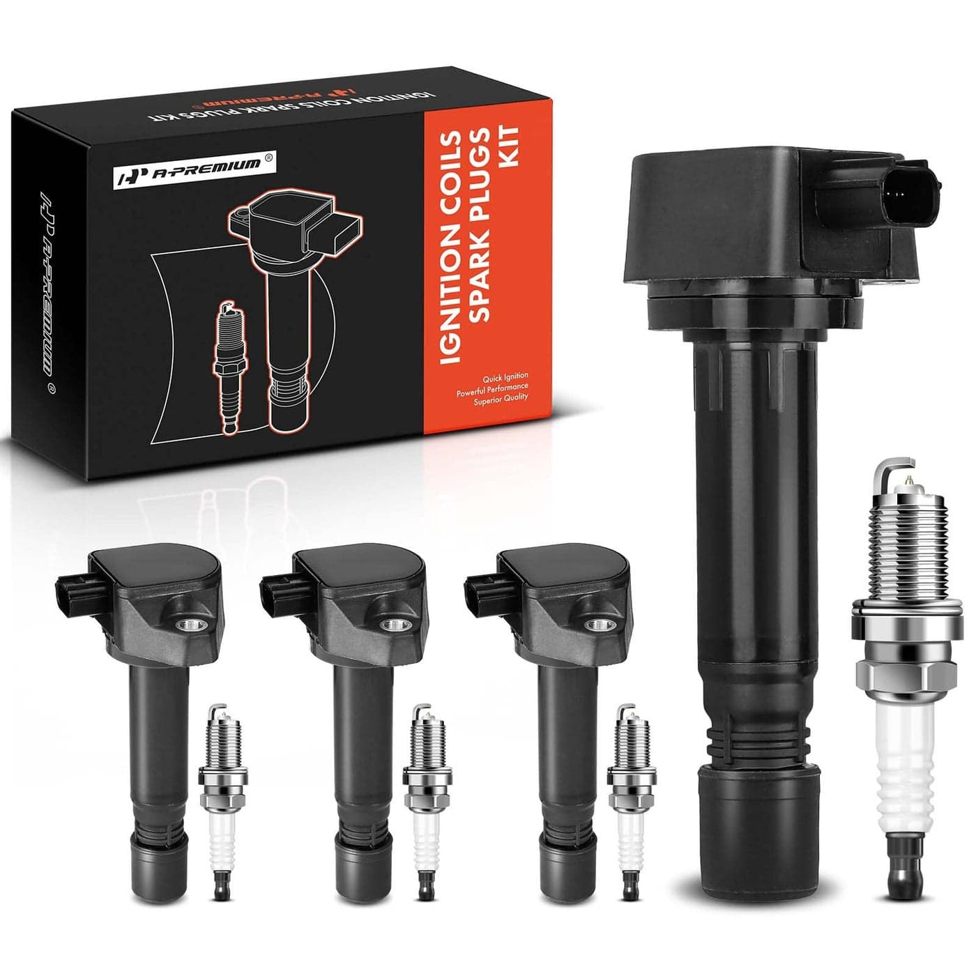 APremium Set of 4 Ignition Coil Pack and Iridium Spark Plugs Compatible with Honda Civic 20062011 L4 18L