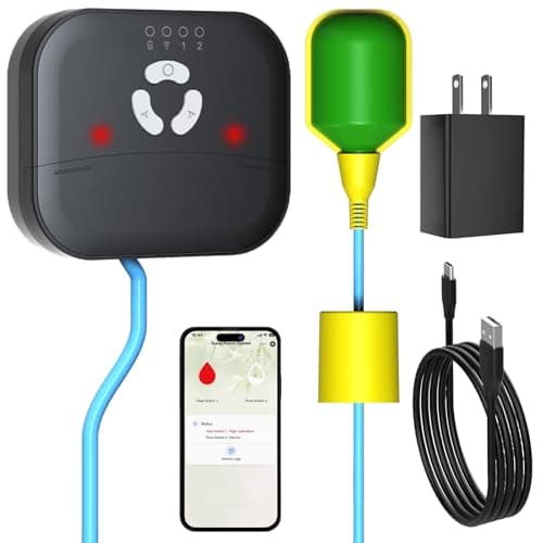 Smart WiFi High Sump Pump Alarm, Float Switch Water Level Detector, Free APP Alerts, 90dB Siren, LED, IP44 Waterproof, Easy-Install, Prevents Water Damage in Basement, Septic Tank, Water Tank (WLA-Z2)