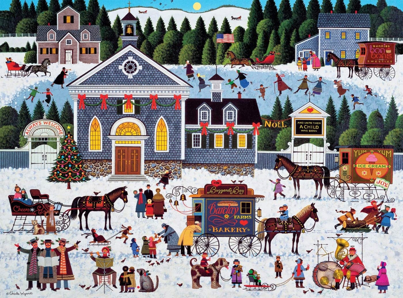 Buffalo Games - Charles Wysocki - Churchyard Christmas - 1000 Piece Jigsaw Puzzle