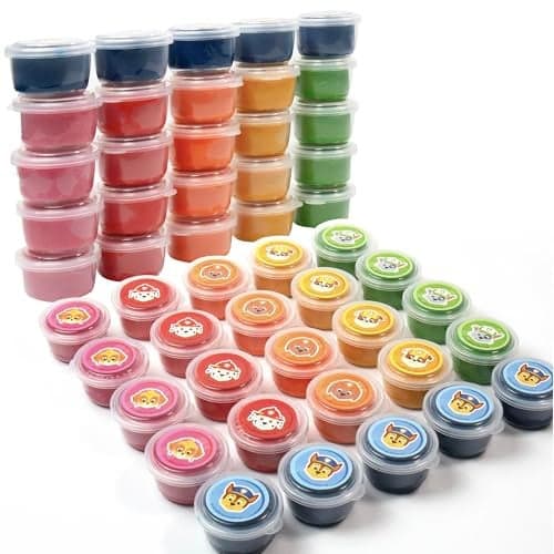 Paw Patrol Dough Party Pack 25Pack Includes Colorful Sensory Doughs 6 Colors 2 oz Each Reusable Toys Party Favors for Kids Travel Toys 3 Year Old Boy Toy Sensory Play