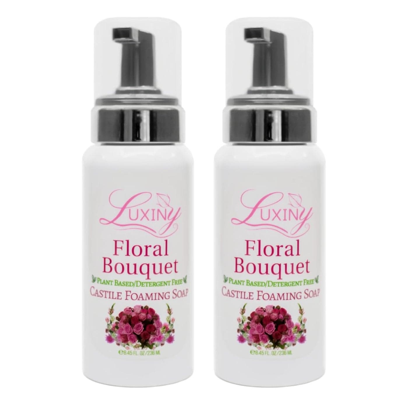 Castile soap Liquid Foaming Hand Soap Hand Wash for the Kitchen Bathroom Palm Oil Free Vegan Cruelty Free Made in the USA 845 oz 2 Pack Floral Bouquet