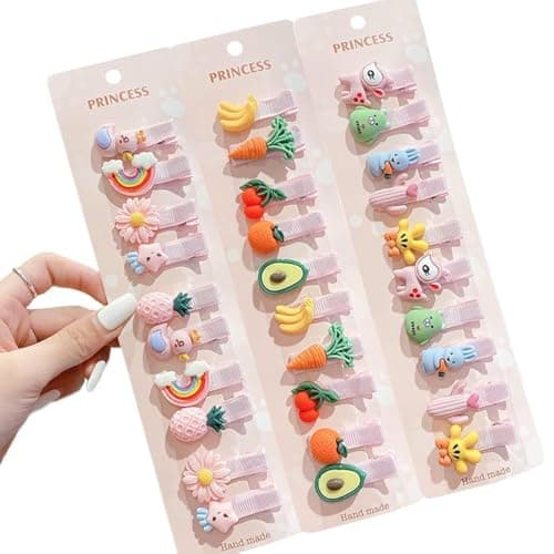 28 PCS Cute Hair Clips Fashion Girls Hair Accessories Flower Fruit Colorful Rainbow Candy Dessert Lovely Animal Barrettes Set Non-slip Metal Snap Pins for Girls Kids Teens Toddlers (Style C)