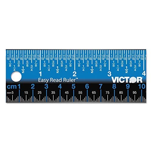 Victor Easy Read Stainless Steel Ruler StandardMetric 1825 Long Blue