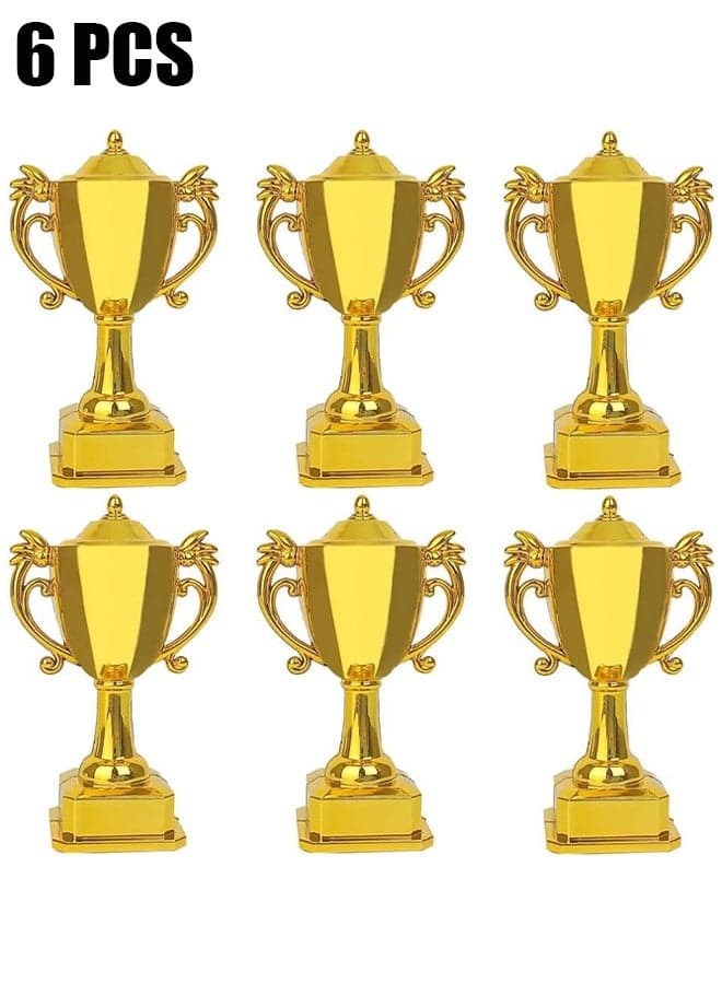 Prize Trophies Decor for Kids, 6 Pcs Mni Plastic Child Cake Sports Ball Models Events Trophies, Miniature Toys Tournaments Trophy Kids Mini Trophy Personal Trophy Mini Trophies Child