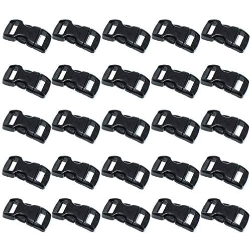 Black Plastic Side Release Buckles for Paracord Bracelets 38 Inch 120 Pack