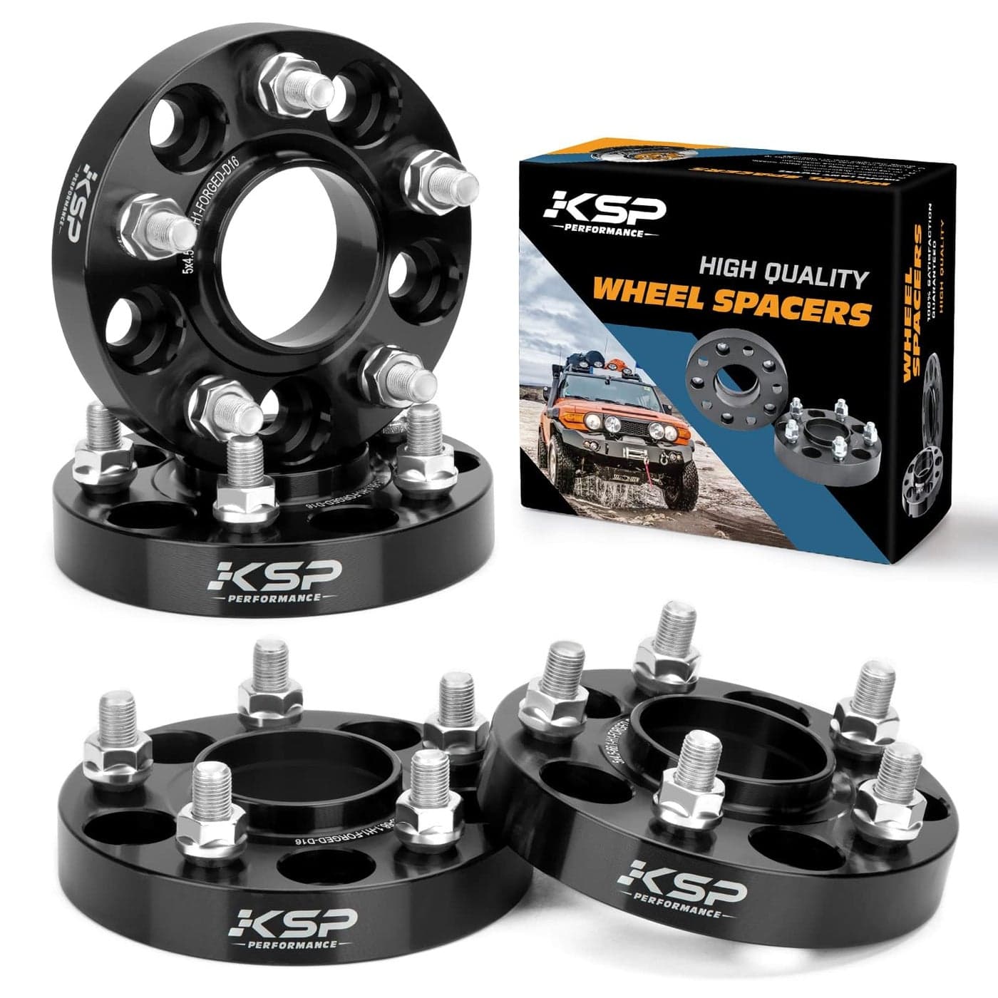 KSP 1 Wheel Spacers for Nissan 350Z 370Z 4pcs 5X45Forged Spacer Fit Infinit G35 G37 FX35 25mm Thick 5x1143 Bolt Pattern M12x125 Thread Pitch 661mm Hub Bore Wheel Spacer for Altima Maxima