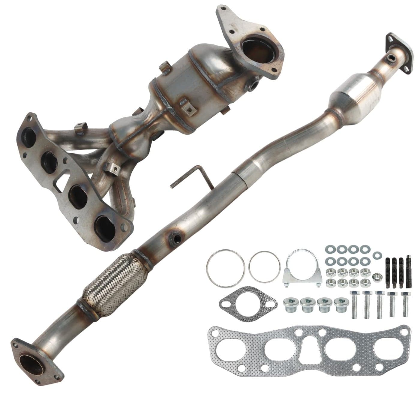 SleYuYir Front and Rear Catalytic Converter Compatible with Nissan Altima 2007-2012 2.5L, Exhaust Manifold Catalytic Convertor 643090 54782 40919 40800 641302