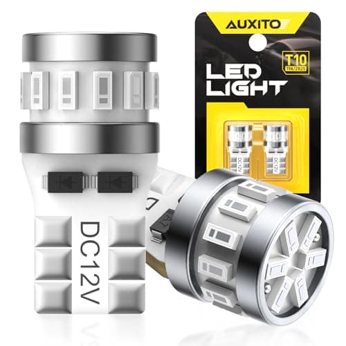 AUXITO Latest 194 LED Bulbs Red, Canbus Error Free 168 2825 T10 W5W LED Bulb for Car Dome Door Map Courtesy Trunk Cargo License Plate Exterior Lights, Pack of 2