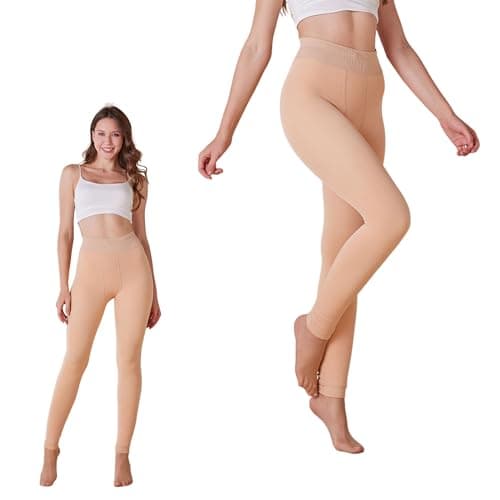 Kaththai Fleece High Rise Leggings for Women Ultimate Warm Thermal Wear, Soft Touch Woolen Skinny Thicken Tights Fleece Leggings(Free Size)(Waist:26 to 34Inch) (Skin - Ankle Length)