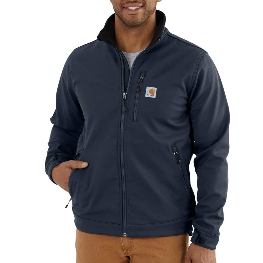 Carhartt Mens Rain Defender Relaxed Fit Heavyweight Softshell JacketNavyMedium