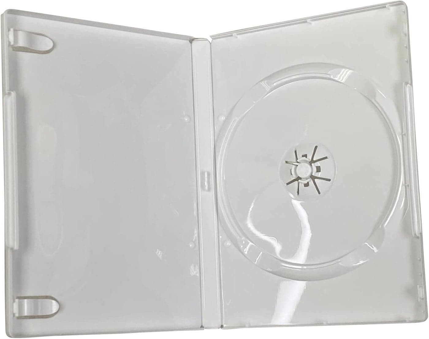 25 Pack Maxtek Standard 14mm White Single Disc CD DVD Cases with Outer Clear Artwork Insert Sleeve Compatible for Nintendo Wii Discs