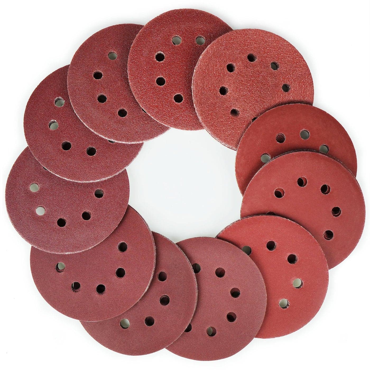 LotFancy 110 PCS 5 Inch 8 Hole Sanding Disc 40 60 80 100 120 180 240 320 400 800 1000 Grit Aluminum Oxide Sandpaper Assortment Sand Paper for Wood Plastic Rust Removal Random Orbital Sander Pads