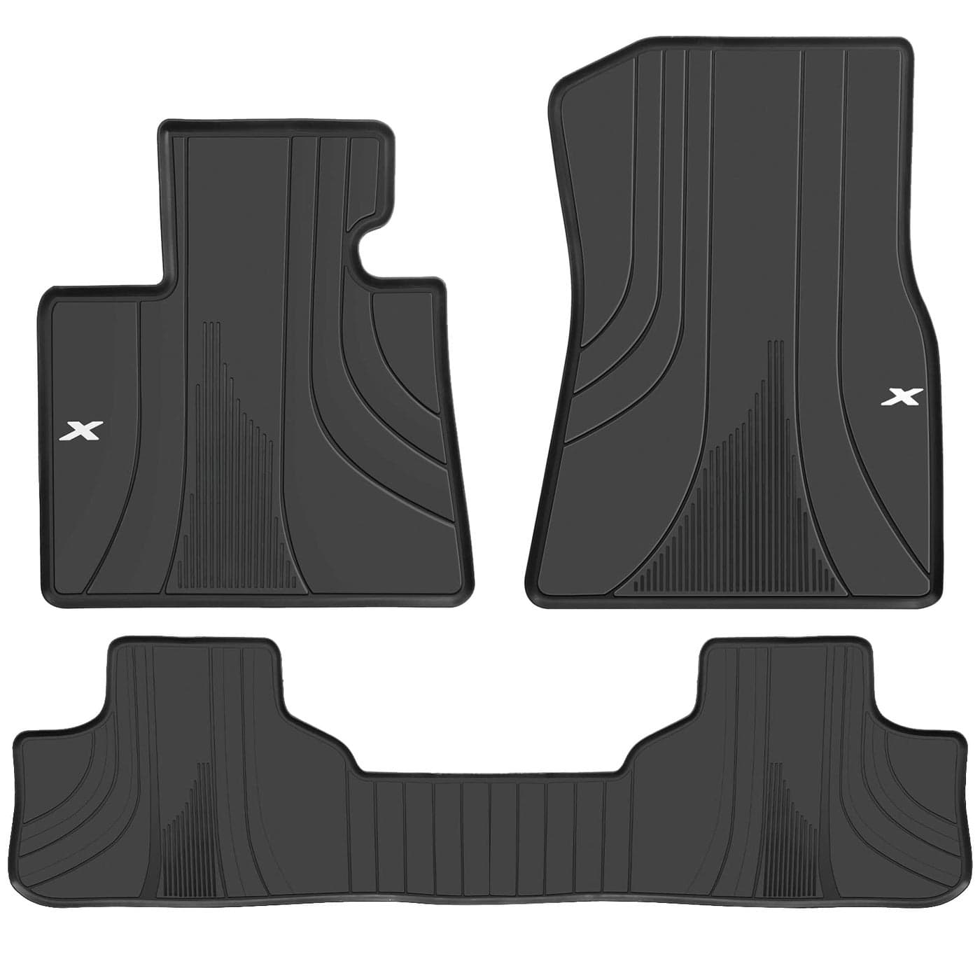 Matericuo Car Floor Mats Custom Fit for BMW X6 G06 20202025 Black White Rubber Auto Liner Mats All Weather Protection Heavy Duty Odorless