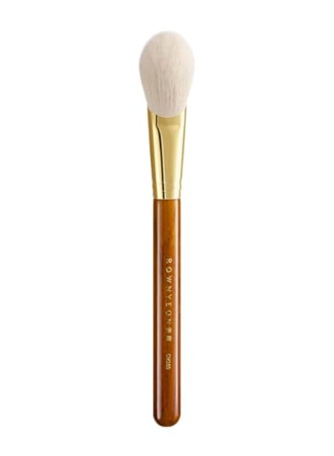 Desert Oak Series CM 160 Angled Blush Brush for Cheeks Ideal for Powder Cream Blush Golden Brass Ferrule Ebana Bubinga Handle Soft Nylon Bristles