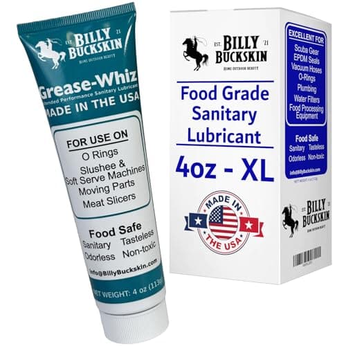 Grease-Whiz Food Grade Grease Lubricant 4oz - Lubricate Ice Cream, Slushee Machine, Beer Kegs, Pools, O Rings - Food Grade Lubricant for Commercial & Domestic Use by Billy Buckskin