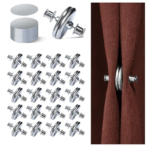 20Pairs Curtain Magnets ZNJAVX Curtain Magnets Closure with 20pcs SelfAdhesive Patch Strong Magnetic Curtain Clips to Keep Curtain Closed for Indoor Outdoor Shower Bedroom Office