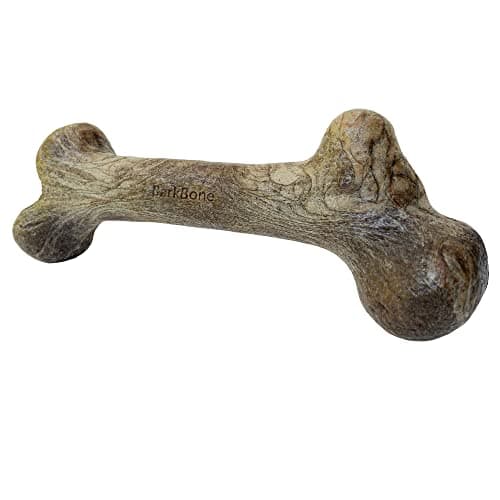 Pet Qwerks Dinosaur BarkBone Wood Dog Bone for Moderate Chewers Peanut Butter Flavor 85 Small Breeds