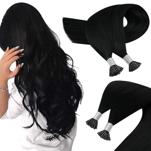 Sunny Hair I Tip Hair Extensions Human Hair Black Itip Human Hair Extensions Natural Blends I Tips Hair Extension Real Human Hair 18inch 50g