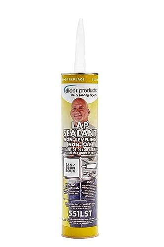 Dicor 551LST-1 HAPS-Free Non-Leveling Lap Sealant - 10.3 Oz, Tan, Secure, Ideal for RV Roofing, Maintenance, Repair, Appliance Application