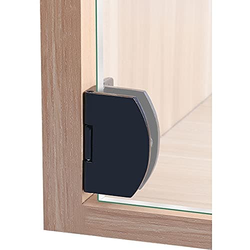 Glass Door Hinges for Wine cabinets Suitable for Small pet Cabinet Clips of 58mm Black 5 Pairs 10 Pieces
