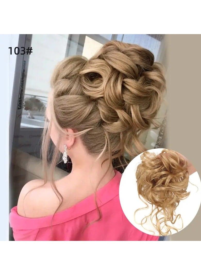 Volume and Style with Synthetic Messy Curly Hair Bun Chignon Scrunchy Hair Band Hair Accessories