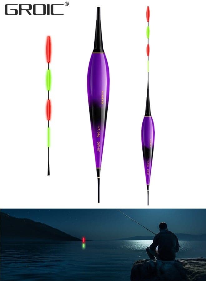 Fishing Floats With Fishing Glow Sticks, Slip Bobbers Floats Kit, Night Lighted Fishing Bobbers Slip Floats with Glowing Stick Tubes for Fishing, Fishing Bobbers, Fishing Float Bite