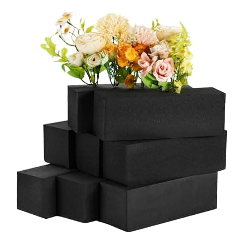 GNRZZT 8 Pcs Reusable Floral Foam Blocks 9 L x 3 W x 3 H Black Dry Flower Foam for Artificial Flowers Foam for Wedding Birthdays Pary Home Decorations
