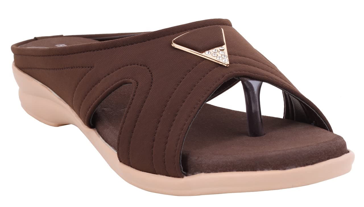 HEALTH FIT womens Flat BROWN 8 UK