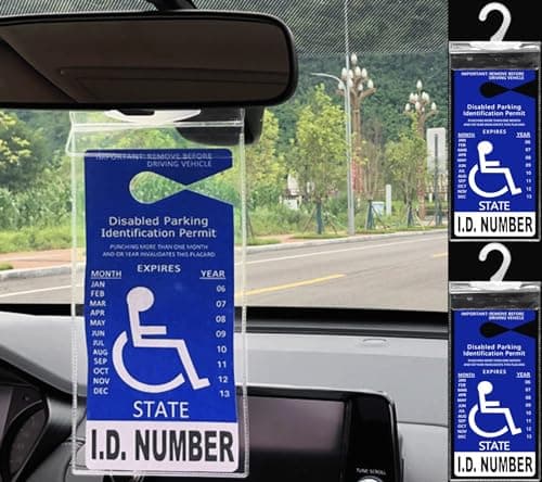 lofrcin 2 PCS Handicap Placard Holder for Auto Ultra Transparent Handicapped Placard Holder Handicap Parking Sign Holder With Large Hanger