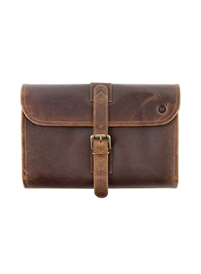 moonster Hanging Toiletry Bag for Men Women Leather Travel Bag with Hanging Hook Dopp Kit Shower Bag