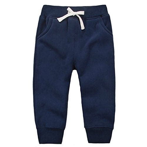 CuteOn Unisex Toddler Jogger Pants Kids Cotton Elastic Waist Winter Baby Sweatpants Pants 3Years Dark Blue