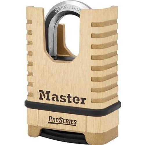 Master Lock ProSeries Brass Padlock, Set Your Own Combination Lock, Commercial Grade Locks with Code for Tools, Fences, Gates, 2-1/4 inches Wide, 1177D