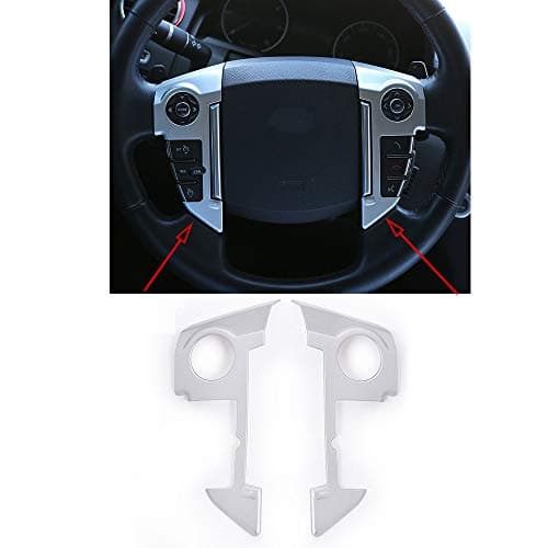 YIWANG ABS Chrome Car Steering Wheel Cover Trim 3D Sticker 2pcs For Land Rover Range Rover Sport 2010-2013 Car Accessories (Matte Silver)