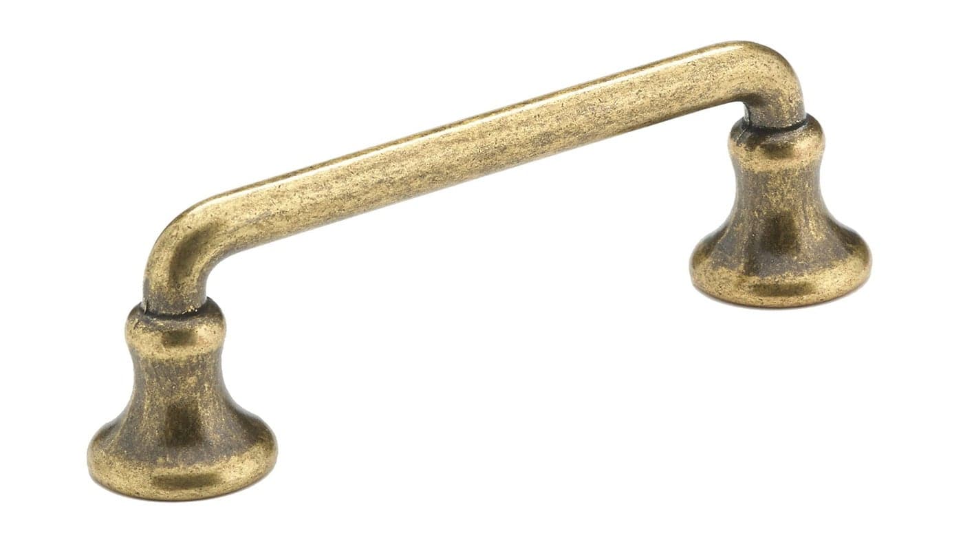 Richelieu BP873R3 Toulon Collection Regency Brass Cabinet Handle 3 inch Center to Center Round Cabinet Pull, Traditional Drawer Pull for Kitchen, Bathroom, and Dresser, 1 Pack