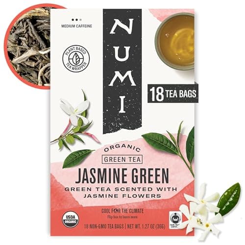 Numi Organic Green Tea with Jasmine 18 MicroplasticFree Tea Bags