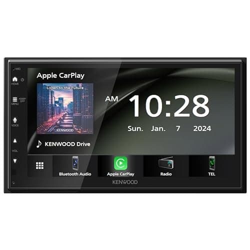 KENWOOD DMX4710S Digital Car Stereo (50W x 6-Ch), Apple CarPlay & Android Auto Compatible, Bluetooth-Enabled Head Unit with 6.8" LCD Display, Single DIN Touchscreen Car Stereo with USB Mirroring