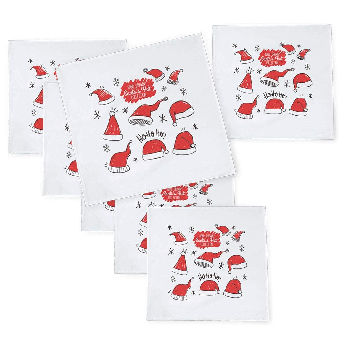 Khakee 6 Pcs Christmas Theme Tafta Silk Table Napkins 10x 10 for Xmas Decoration Christmas OrnamentsChristmas Gift npxmas305P