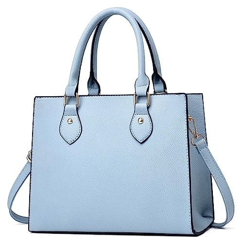 CHICAROUSAL Crossbody Purses and Handbags for Women PU Leather Tote Top Handle Satchel Shoulder Bags (Liz Light Blue)