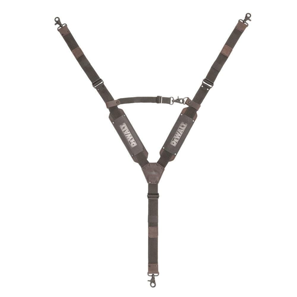 DEWALT Leather Tool Belt Suspenders Y Back Design Adjustable Heavy Duty Construction DWST550116